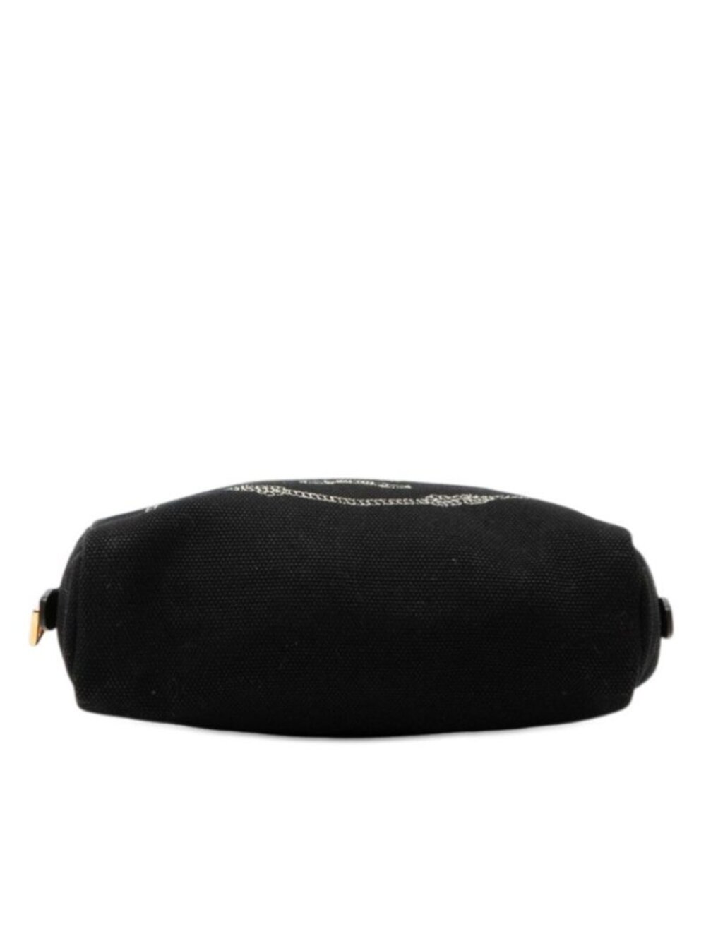 Prada Logo Canapa Mini Pouch Case Black Canvas - Picture 3 of 5